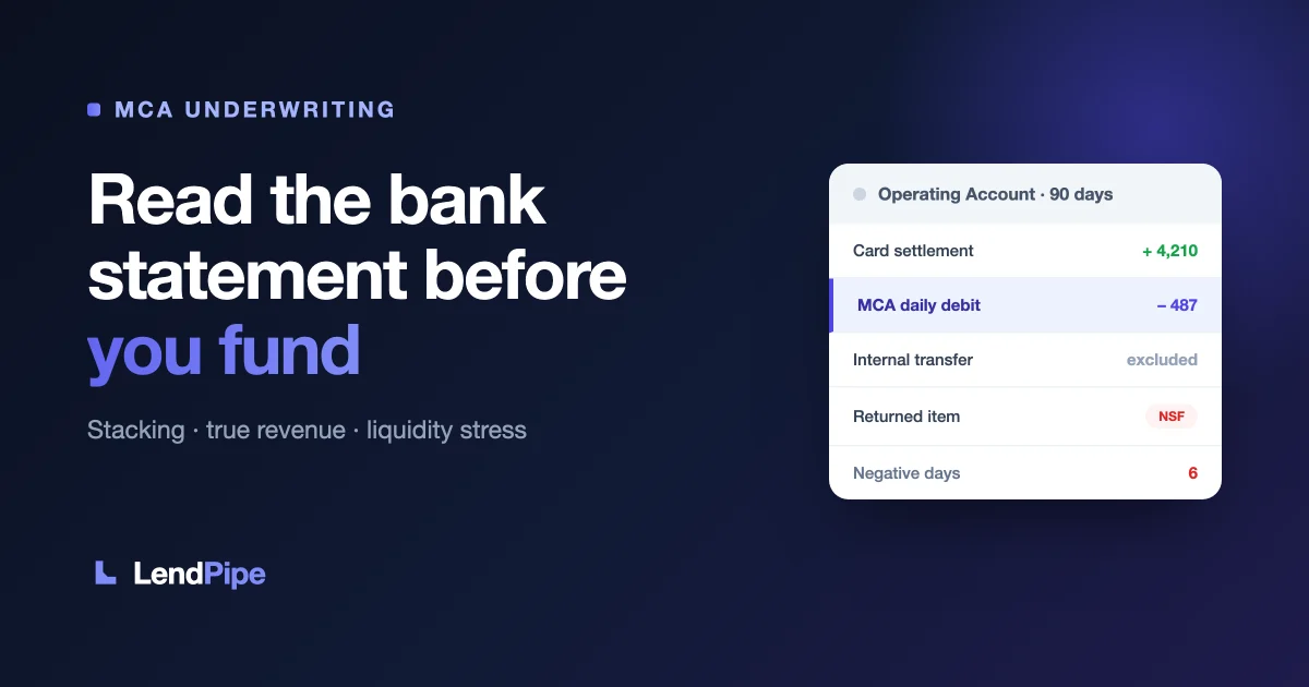 MCA Underwriting: How to Read a Bank Statement Before You Fund
