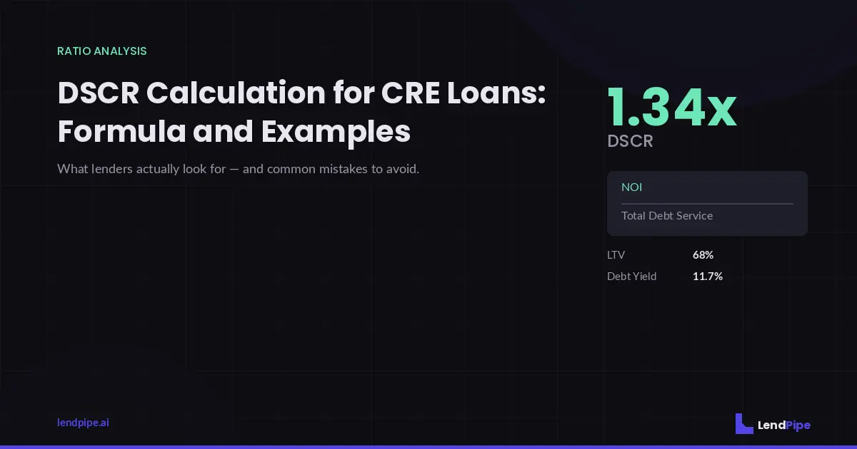 DSCR Calculation for CRE Loans: Formula, Examples, and What Lenders Actually Look For